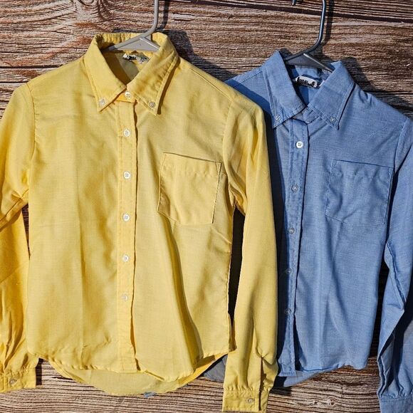 Vintage boys dress shirts RG New York 5/8 blue/ yellow pre-owned - Picture 1 of 5